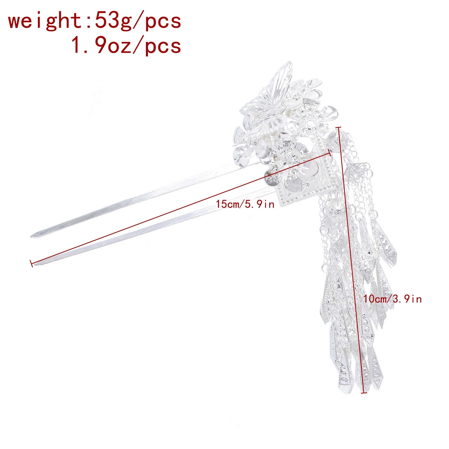 New butterfly ethnic style hairpin Hanfu ancient style accessories hairpin long tassel hair accessories walking Miaojiang studio photo