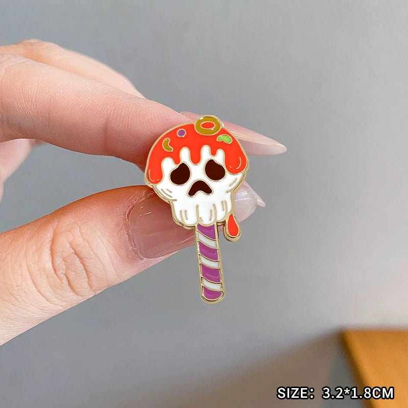 Halloween must-have little ghost brooch pumpkin pin Japanese cute metal badge Halloween decoration men's and women's clothes bag accessories