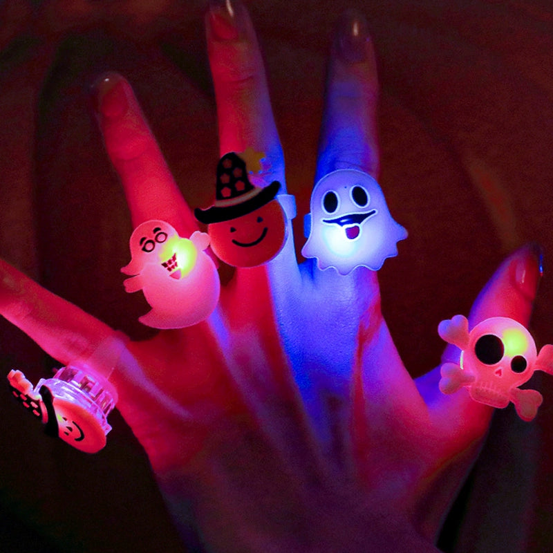 Halloween must-have jack-o-lanterns, luminous rings, Halloween decorations, children's kindergarten toys, accessories, small gifts, photo props