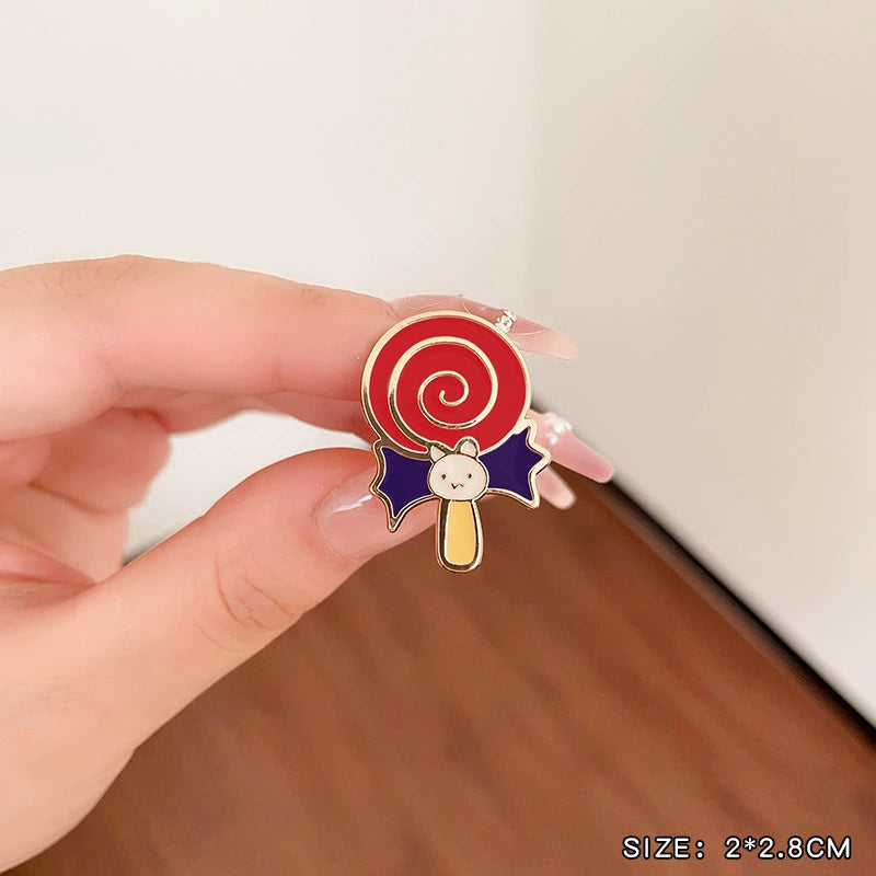 Halloween must-have little ghost brooch pumpkin pin Japanese cute metal badge Halloween decoration men's and women's clothes bag accessories