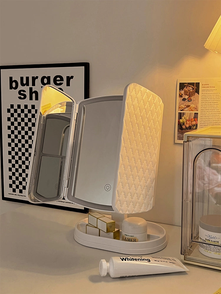 Halloween makeup essential mirror makeup mirror with lamp desktop vanity mirror charging led lamp birthday gift girls dormitory practical mirror
