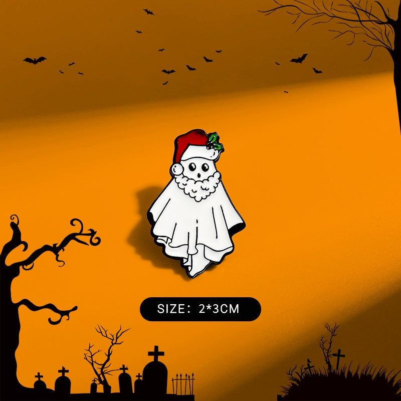 Halloween must-have little ghost brooch pumpkin pin Japanese cute metal badge Halloween decoration men's and women's clothes bag accessories