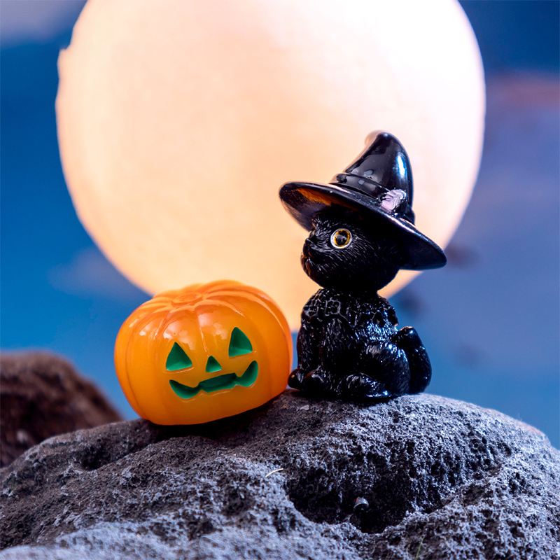 Halloween small ornaments witch owl black cat ghost festival horror cute desktop creative decoration small objects Halloween must-have