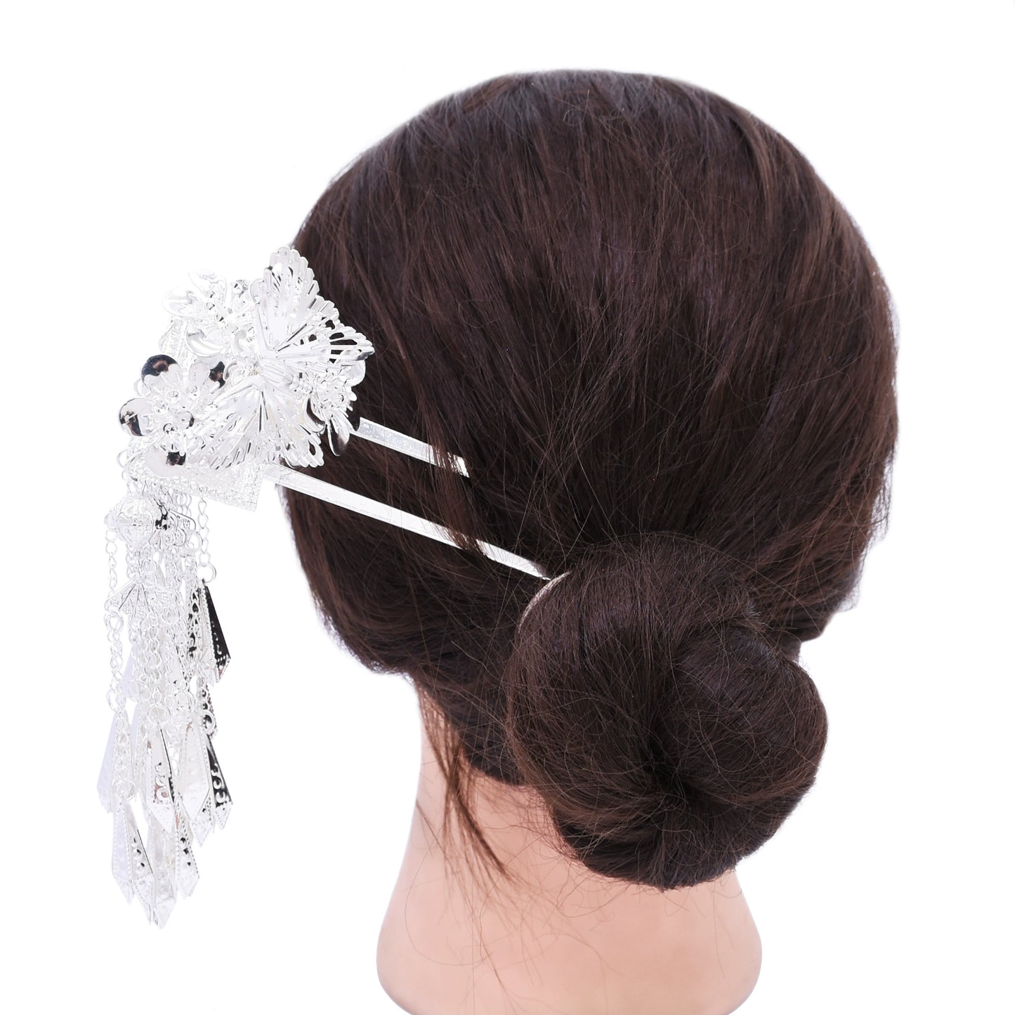 New butterfly ethnic style hairpin Hanfu ancient style accessories hairpin long tassel hair accessories walking Miaojiang studio photo