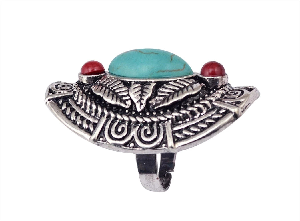 Retro ethnic style bracelet women's imitation turquoise luxury high-end jewelry Yunnan jewelry Nepalese bracelet versatile accessories