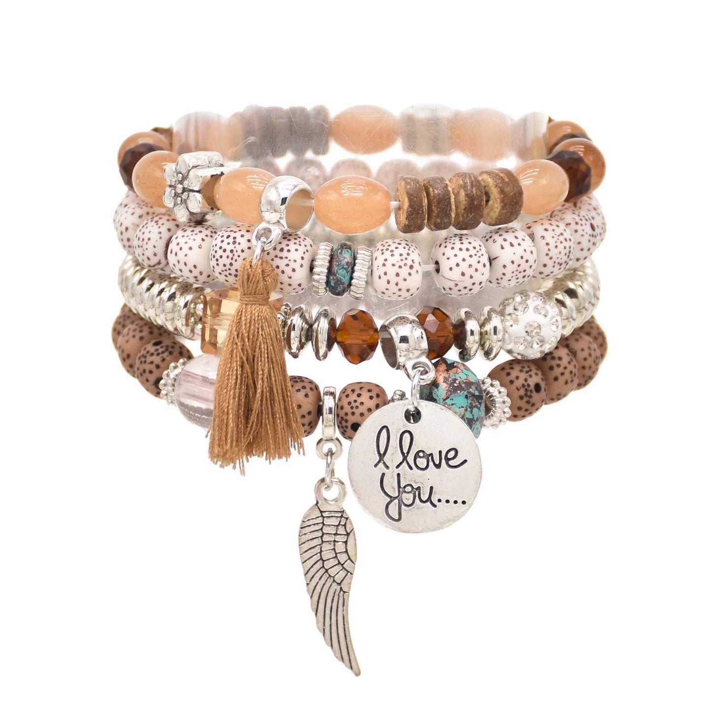 European and American style bracelet beaded multi-layer color men's and women's couple bracelet accessories, ethnic style retro