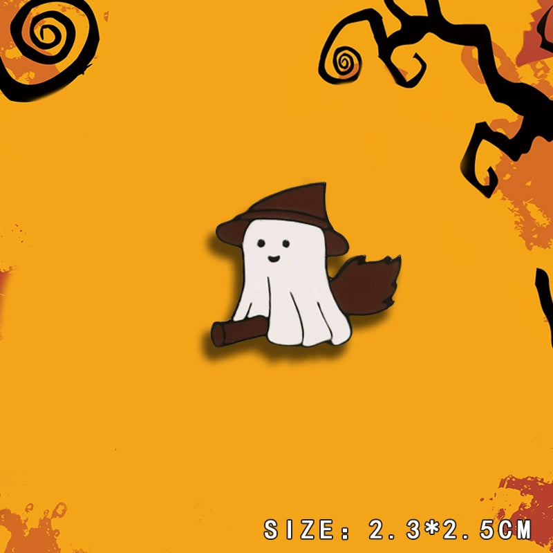 Halloween must-have little ghost brooch cute Japanese metal badge male and female personality pin student bag decoration gift