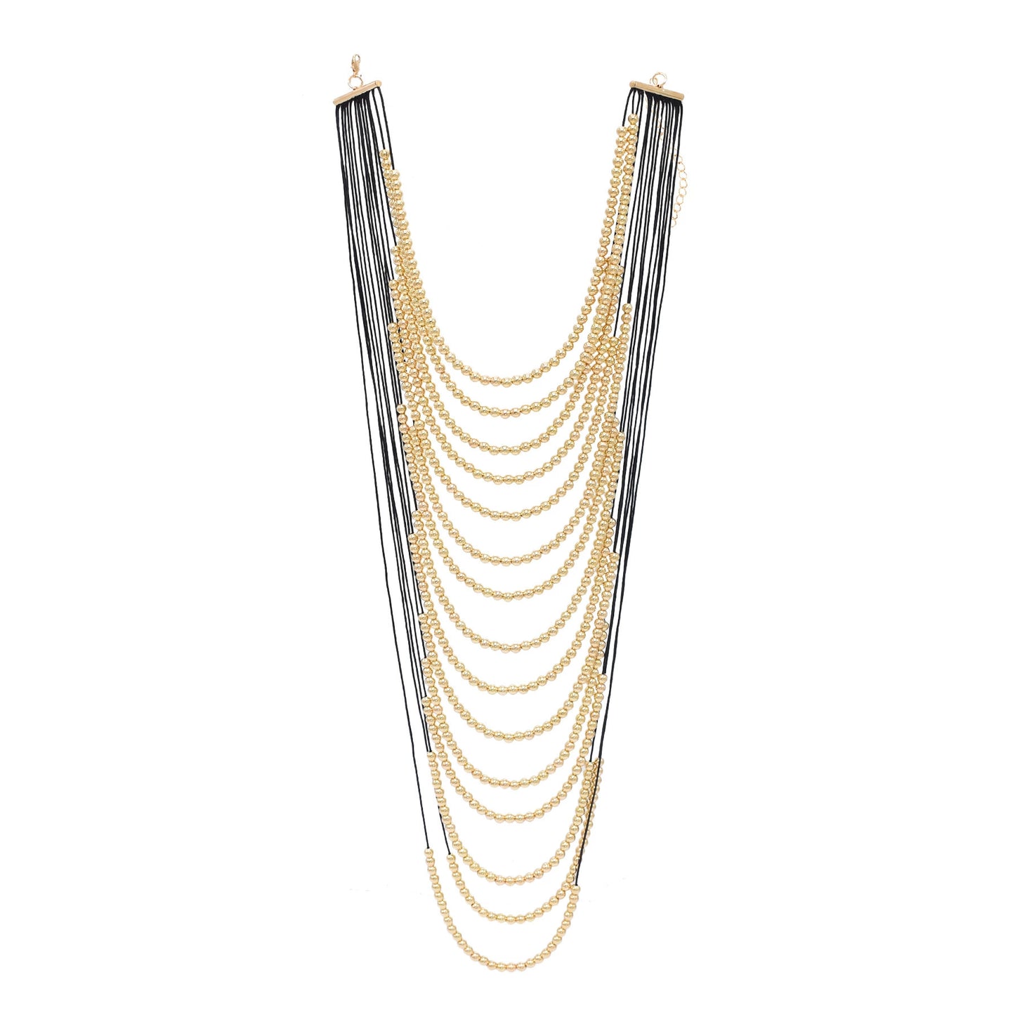 European and American style niche design multi-layer stacked handmade beaded necklace solid color long exaggerated collarbone chain jewelry