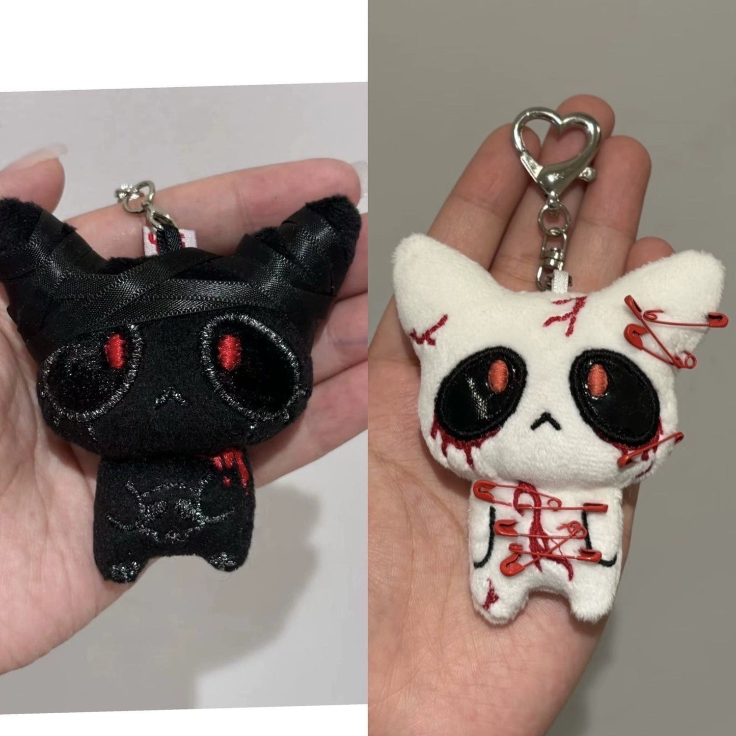 Halloween must-have original handmade broken little blood plush doll ornament dark ins dark goth wind bag pendant