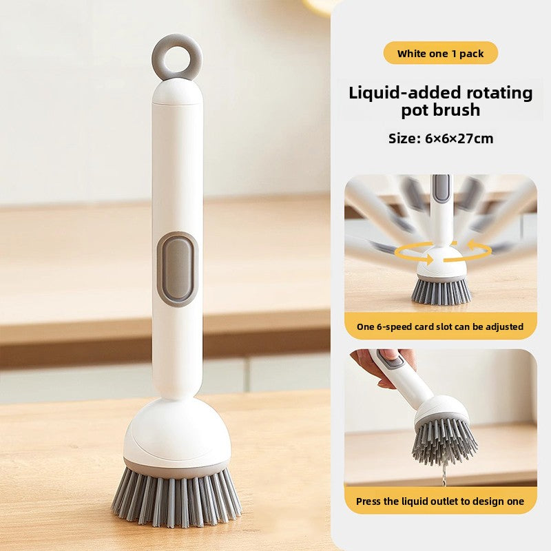 Pot brush Long handle brush Household liquid-adding type Rotatable non-stick oil does not hurt the pot Cleaning Kitchen special washing pot washing dishes