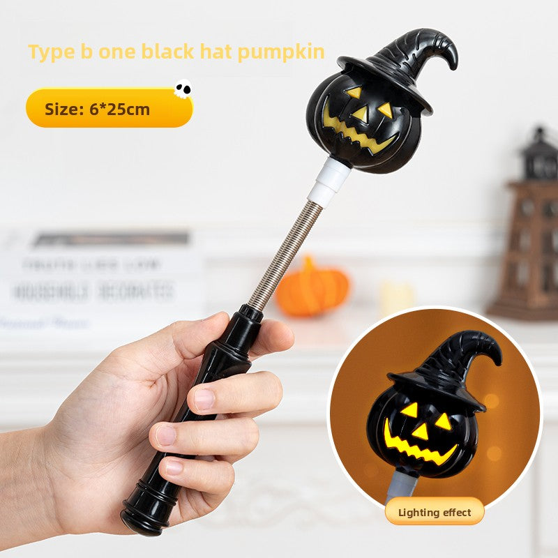 Halloween must-have decorative jack-o-lanterns glowing hand crank sticks children's gifts ornaments ambient dress-up props gifts toy lights