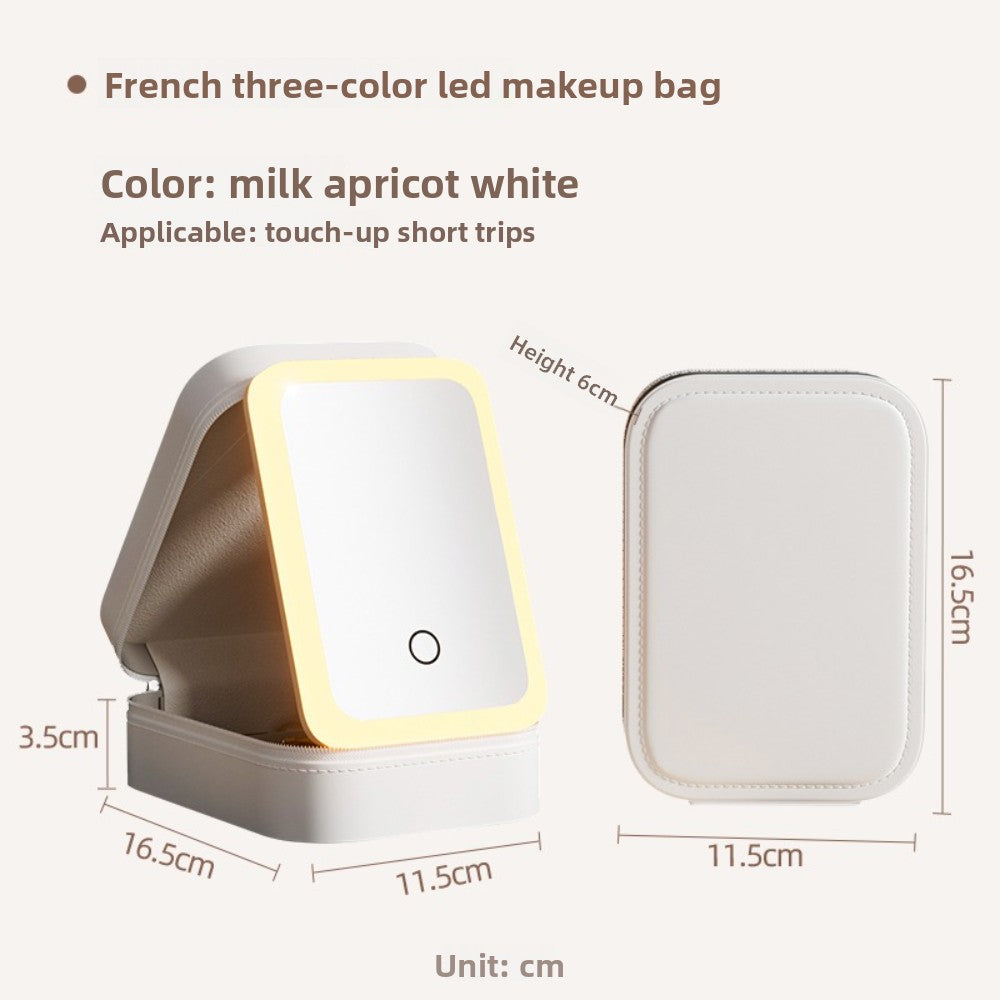 Halloween Makeup Essentials Premium LED Travel Cosmetic Bag Women's Portable Large Capacity Makeup Brush Case Portable Partition Beauty Bag