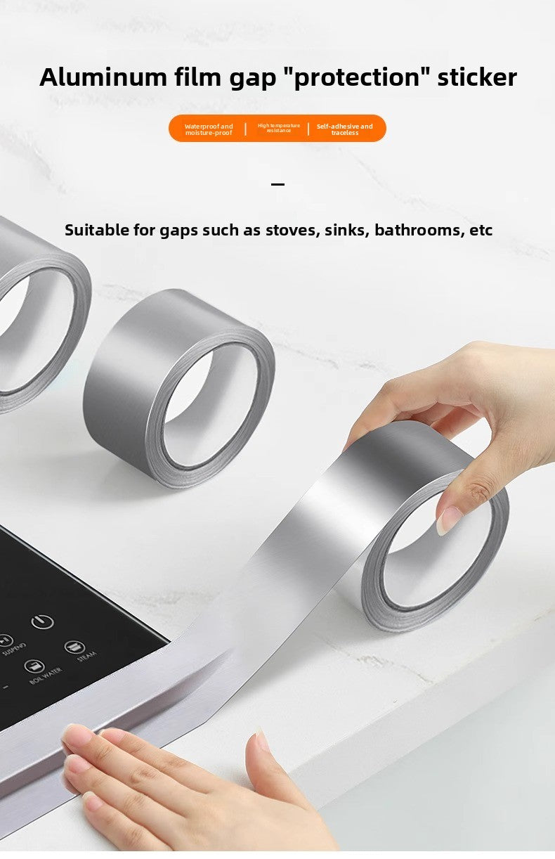 Gas stove edge banding strip Kitchen gas stove Sink pool Waterproof, oil-proof and high temperature resistant sticker Self-adhesive aluminum foil tape mildew