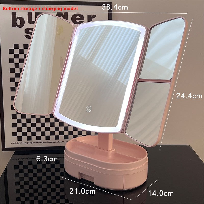 Halloween makeup essential mirror makeup mirror with lamp desktop vanity mirror charging led lamp birthday gift girls dormitory practical mirror