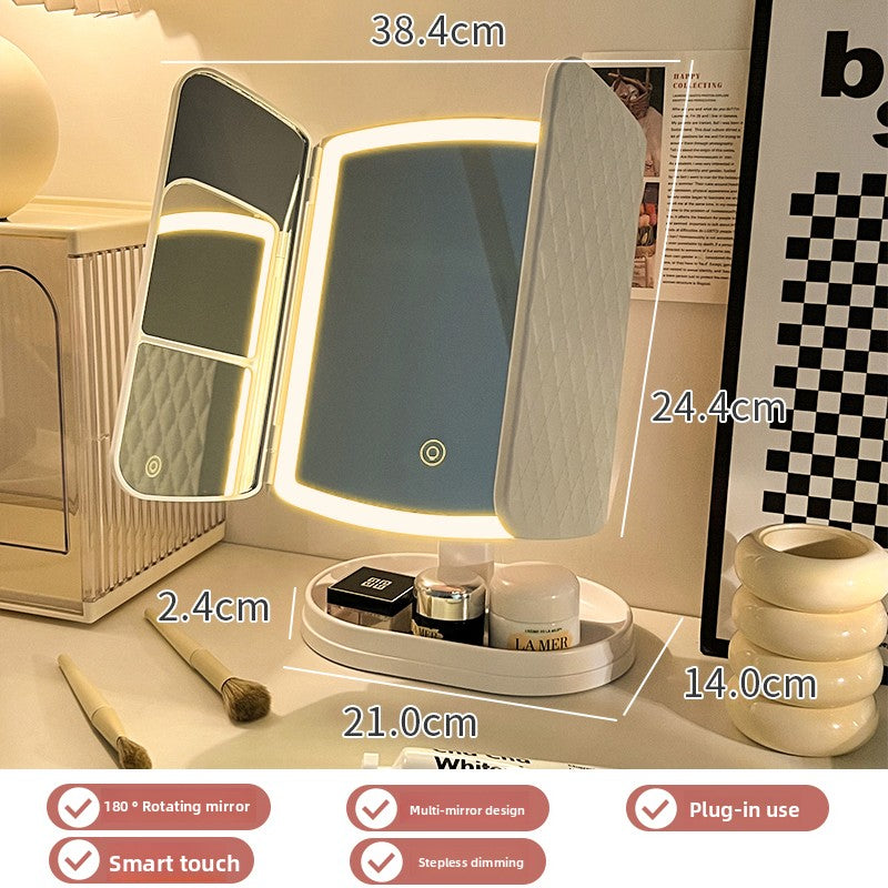 Halloween makeup essential mirror makeup mirror with lamp desktop vanity mirror charging led lamp birthday gift girls dormitory practical mirror