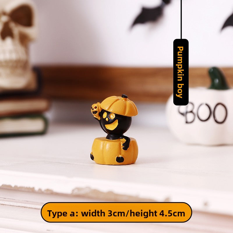 Halloween theme mini cute pumpkin lanterns tabletop ornaments props store scene atmosphere decorations small toys Halloween essentials