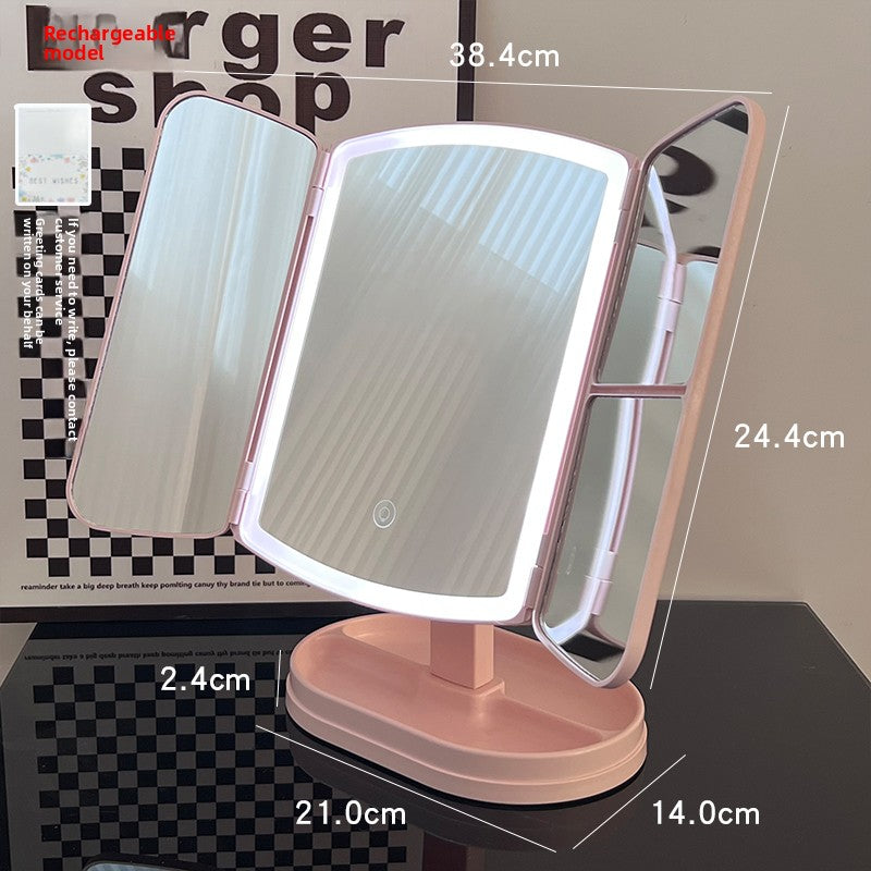 Halloween makeup essential mirror makeup mirror with lamp desktop vanity mirror charging led lamp birthday gift girls dormitory practical mirror