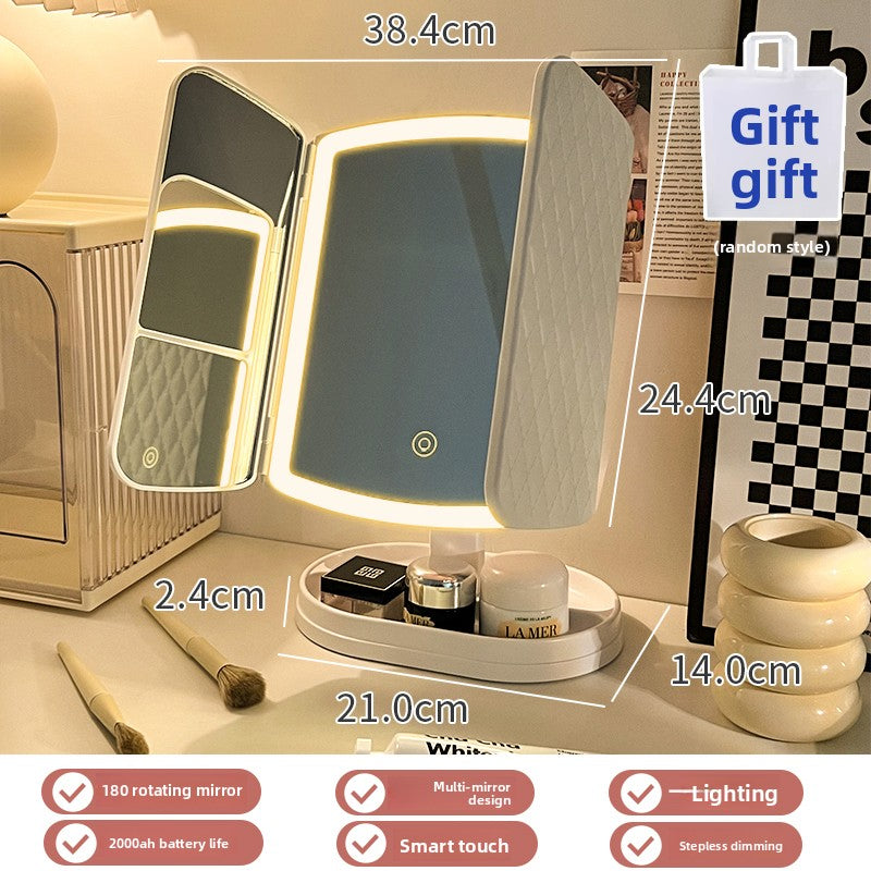 Halloween makeup essential mirror makeup mirror with lamp desktop vanity mirror charging led lamp birthday gift girls dormitory practical mirror