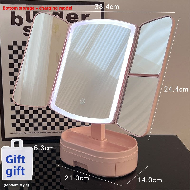 Halloween makeup essential mirror makeup mirror with lamp desktop vanity mirror charging led lamp birthday gift girls dormitory practical mirror