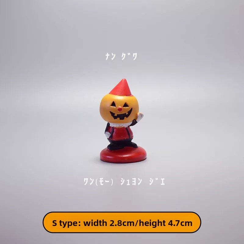 Halloween theme mini cute pumpkin lanterns tabletop ornaments props store scene atmosphere decorations small toys Halloween essentials
