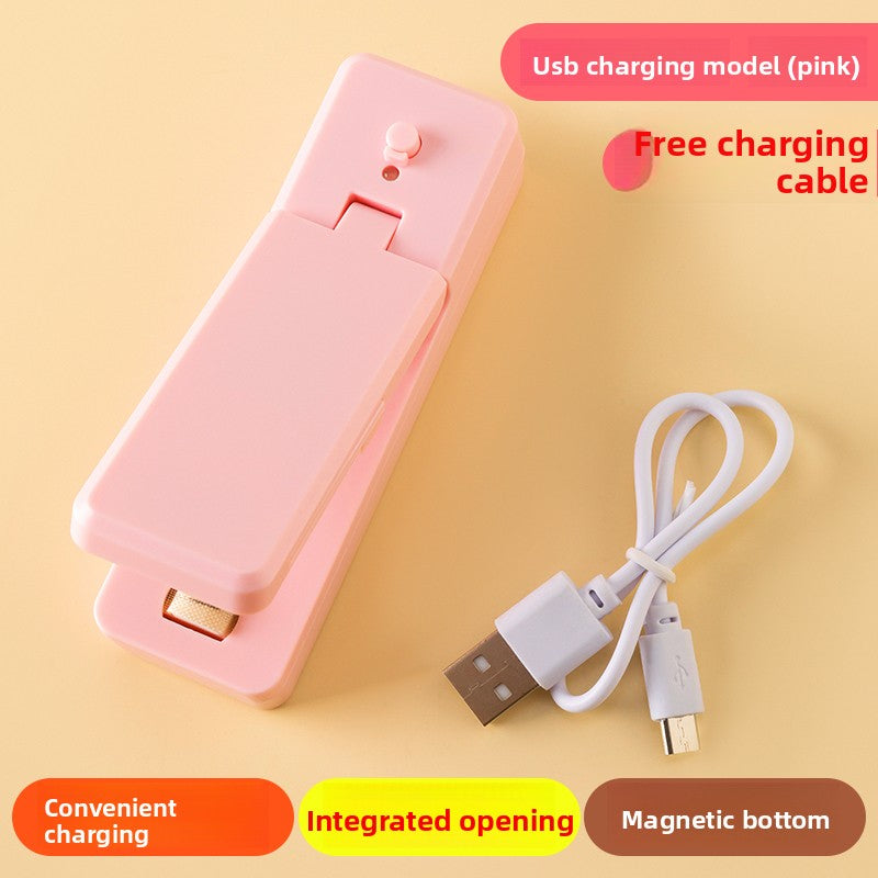 Sealing machine Small hand pressure household charging sealer Mini portable snack plastic bag heat sealing machine artifact