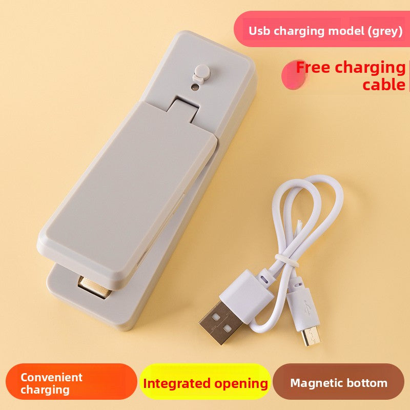 Sealing machine Small hand pressure household charging sealer Mini portable snack plastic bag heat sealing machine artifact