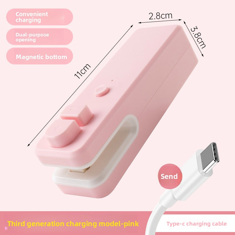 Sealing machine Small hand pressure household charging sealer Mini portable snack plastic bag heat sealing machine artifact