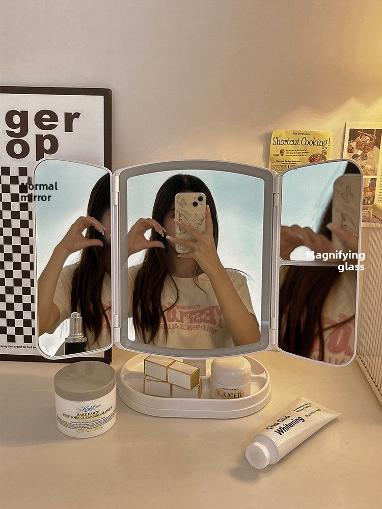 Halloween makeup essential mirror makeup mirror with lamp desktop vanity mirror charging led lamp birthday gift girls dormitory practical mirror