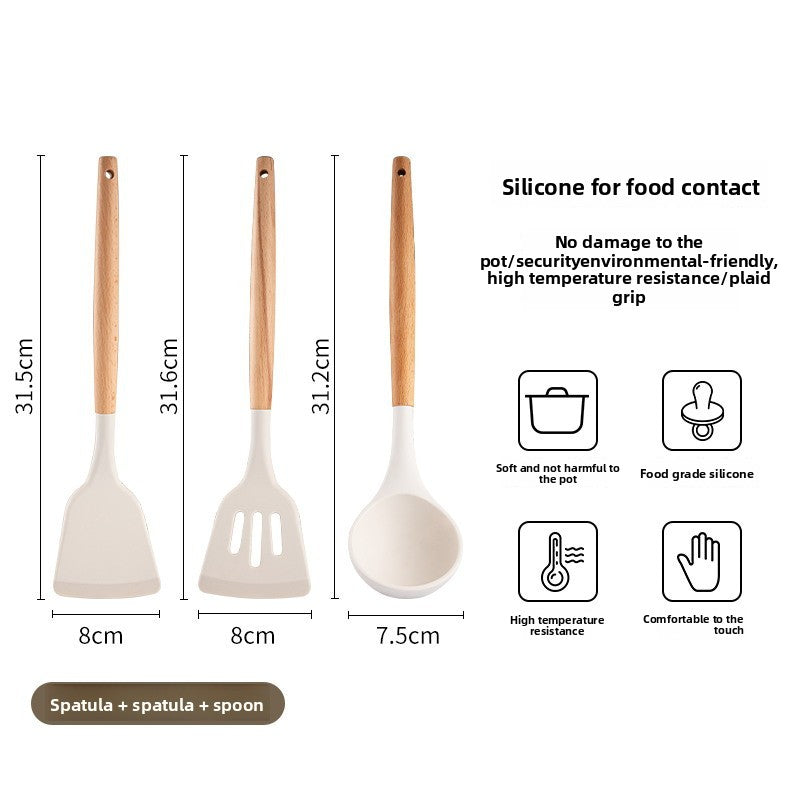 Japanese silicone spatula household cooking spatula non-stick pan special spatula kitchen supplies small silicone spatula set
