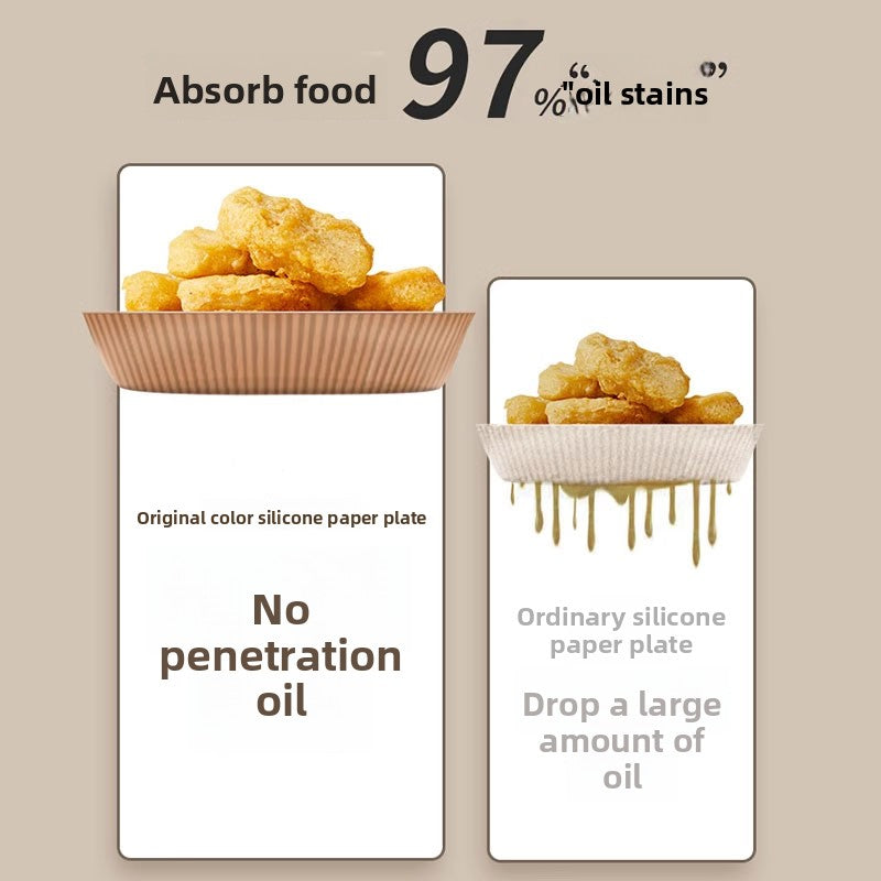 Air fryer special paper, oven oil-absorbing pad paper, household food grease trap bowl, high temperature resistant square baking silicone oil paper