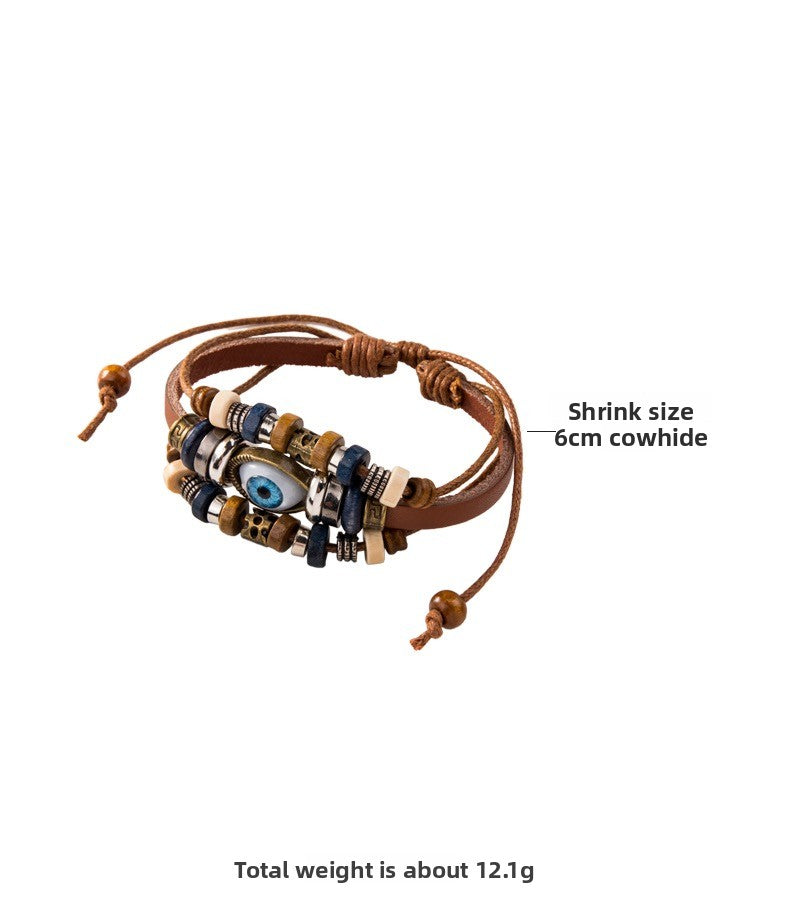 Personalized retro leather bracelet, male and female couple bracelet, bracelet, bracelet.