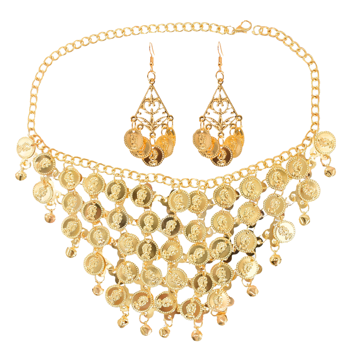 European and American fashion temperament necklace square dance Indian dance semicircle sequined headgear performance suit belly dance waist chain women