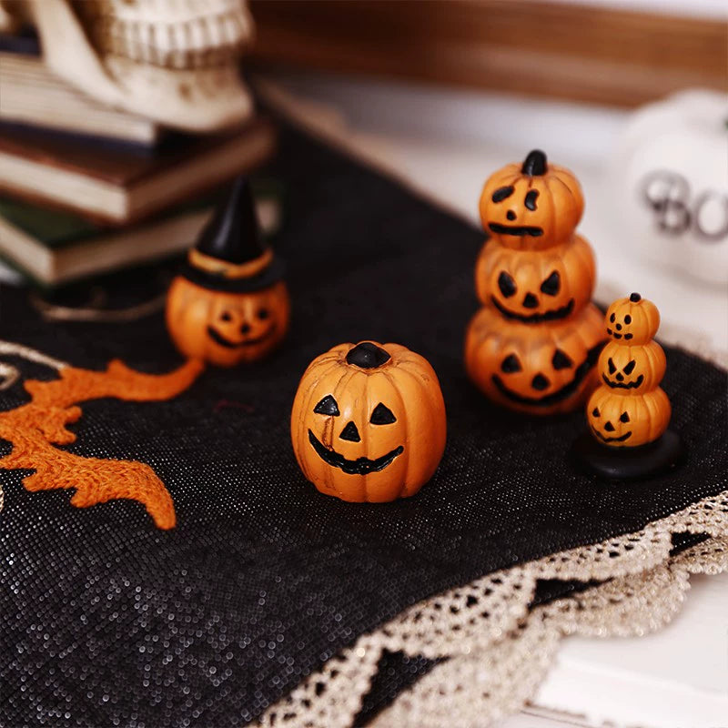 Halloween theme mini cute pumpkin lanterns tabletop ornaments props store scene atmosphere decorations small toys Halloween essentials