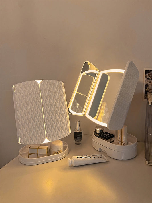 Halloween makeup essential mirror makeup mirror with lamp desktop vanity mirror charging led lamp birthday gift girls dormitory practical mirror
