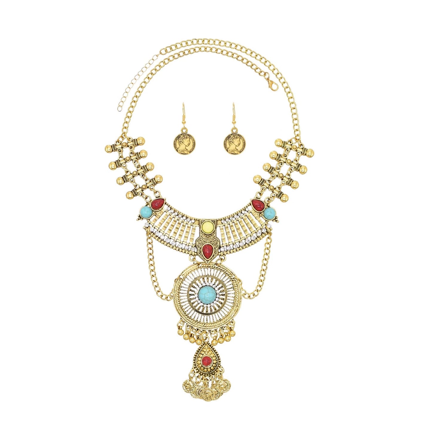 Exotic headdress, ancient Egyptian style jewelry, arm bracelet, princess of the Western Regions, gold forehead, women's accessories