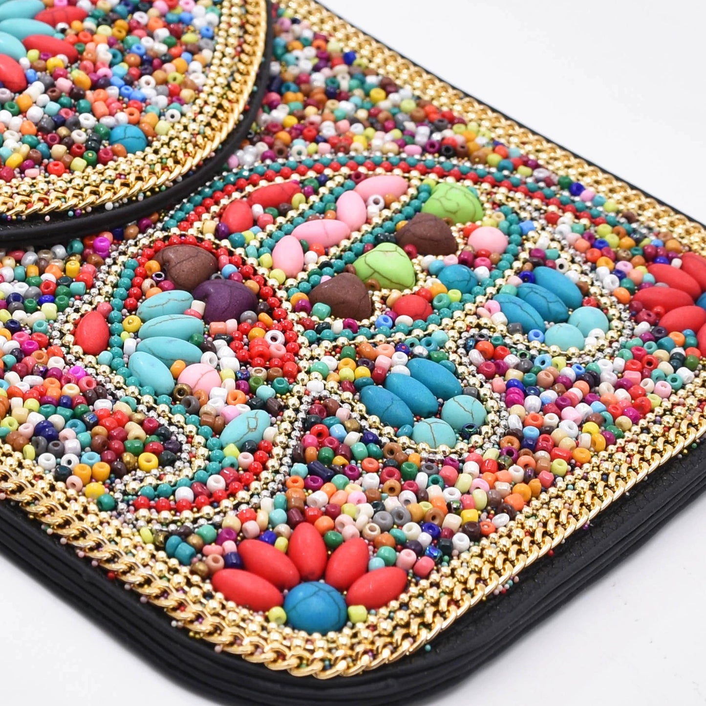 Ethnic style personalized fashion elephant bag rice bead leather luxury handbag Mongolian student retro mobile phone bag