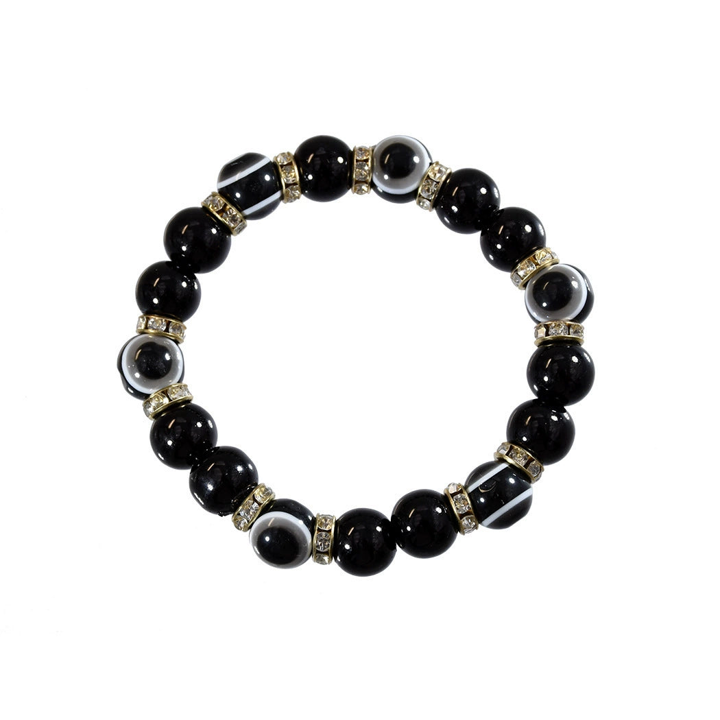 European and American temperament cross-border simple crystal bracelet fashionable versatile personality trendy brand eye beaded bracelet foreign trade jewelry