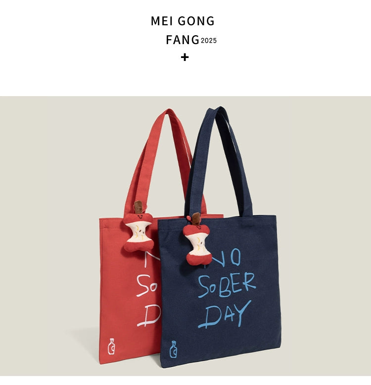 Korean Lazy Wind Shoulder Bag 2025 New Original Letter Design Large Capacity Tote Bag