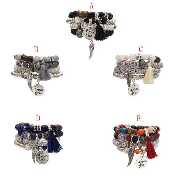 Ethnic style beaded multi-layer bracelet for men and women couples retro and versatile summer bracelet accessories