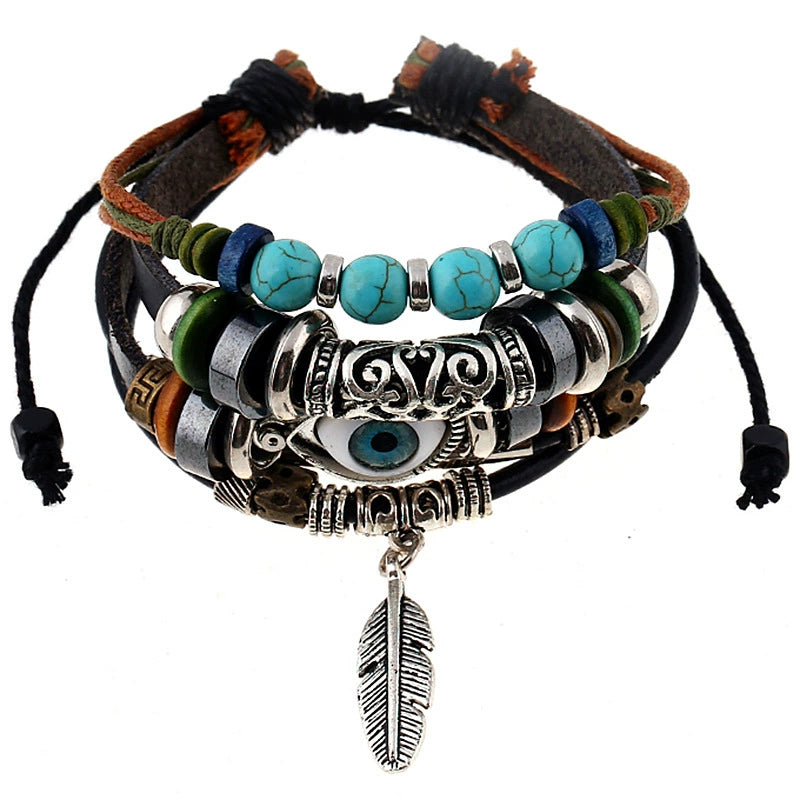 Personalized retro leather bracelet, male and female couple bracelet, bracelet, bracelet.