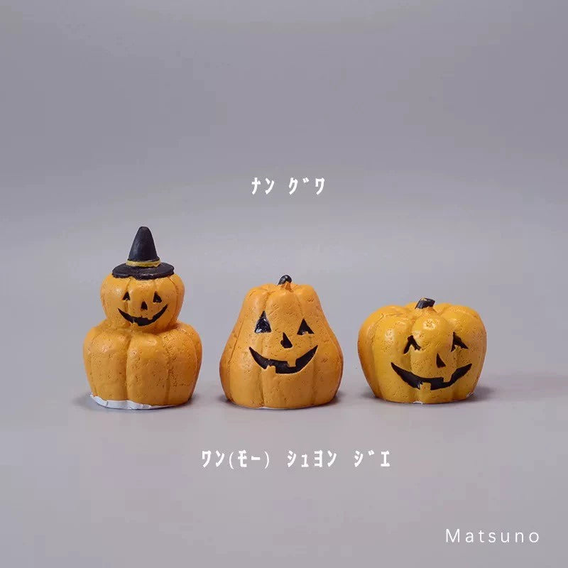 Halloween theme mini cute pumpkin lanterns tabletop ornaments props store scene atmosphere decorations small toys Halloween essentials
