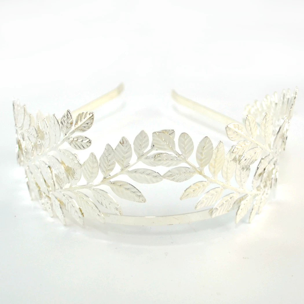 Back hanging gold metal headband, leaf laurel crown, bridal headgear, hair accessories, fairy headband, super fairy, European and American style