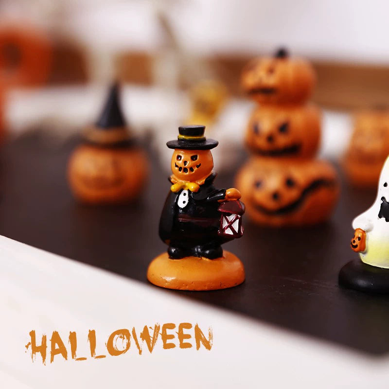 Halloween theme mini cute pumpkin lanterns tabletop ornaments props store scene atmosphere decorations small toys Halloween essentials