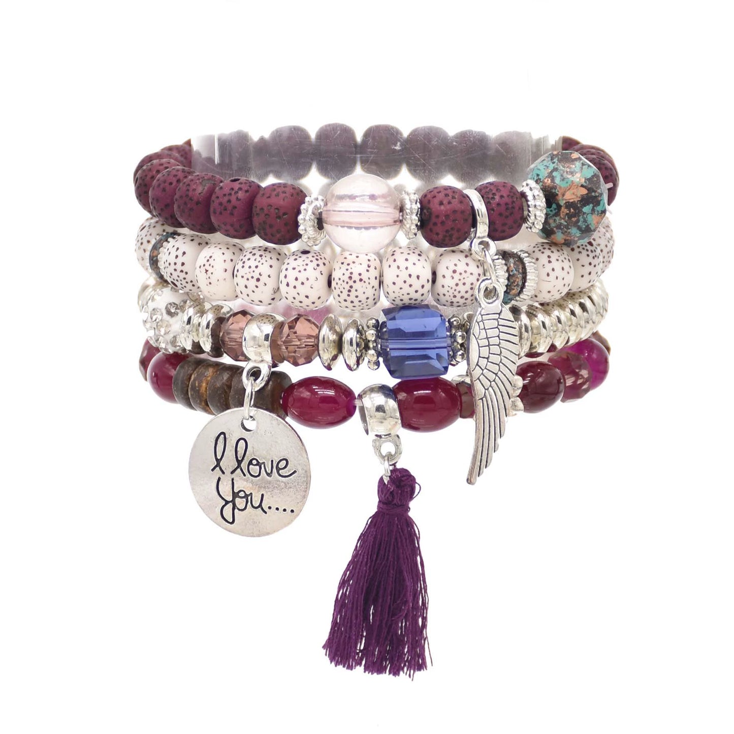 European and American style bracelet beaded multi-layer color men's and women's couple bracelet accessories, ethnic style retro