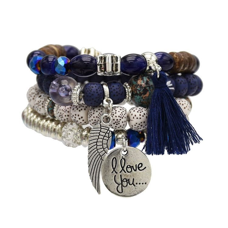 European and American style bracelet beaded multi-layer color men's and women's couple bracelet accessories, ethnic style retro