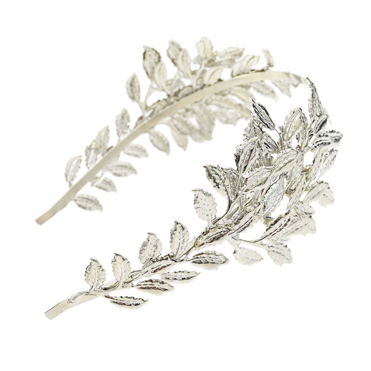 Back hanging gold metal headband, leaf laurel crown, bridal headgear, hair accessories, fairy headband, super fairy, European and American style