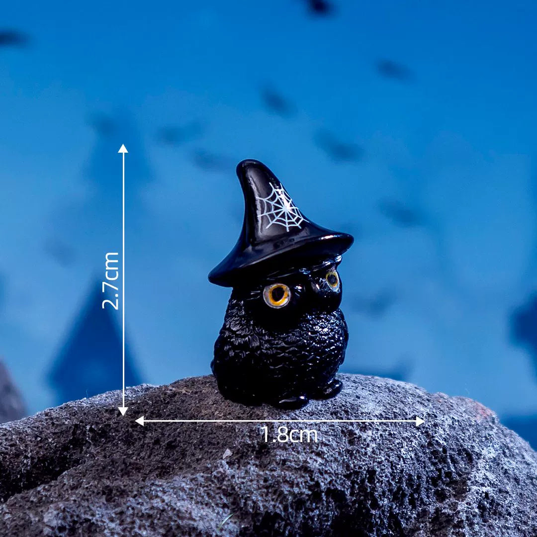 Halloween small ornaments witch owl black cat ghost festival horror cute desktop creative decoration small objects Halloween must-have