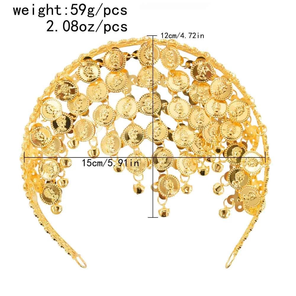 European and American fashion temperament necklace square dance Indian dance semicircle sequined headgear performance suit belly dance waist chain women