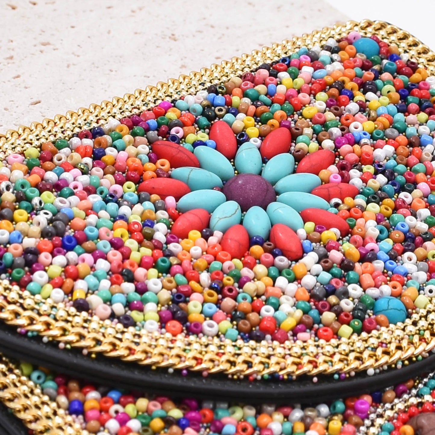 Ethnic style personalized fashion elephant bag rice bead leather luxury handbag Mongolian student retro mobile phone bag