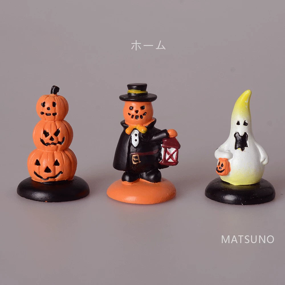 Halloween theme mini cute pumpkin lanterns tabletop ornaments props store scene atmosphere decorations small toys Halloween essentials